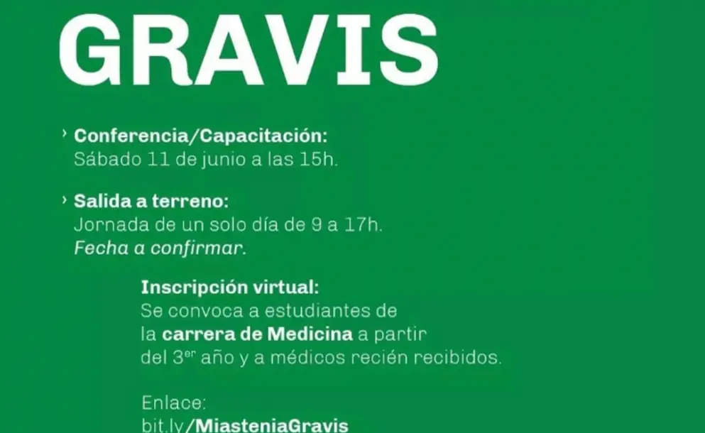 CONFERENCIA PRESENCIAL SOBRE MIASTENIA GRAVIS EN ROSARIO